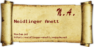 Neidlinger Anett névjegykártya